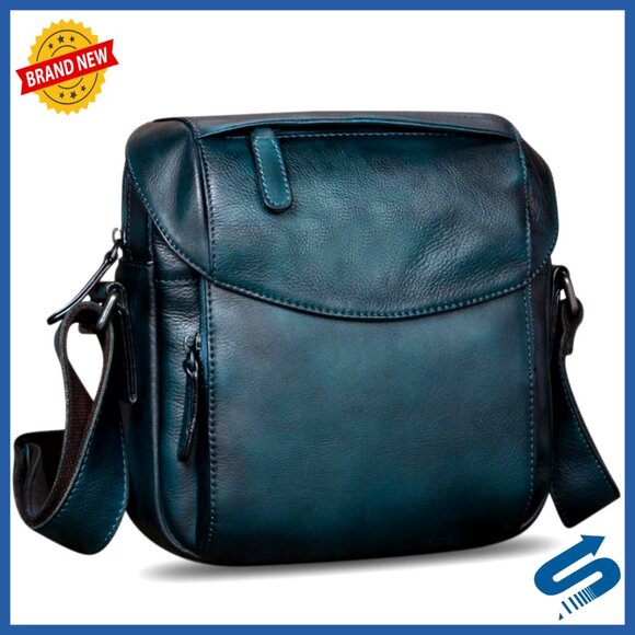 Genuine Leather Messenger Bag Crossbody Satchel Work Business Daily Purse